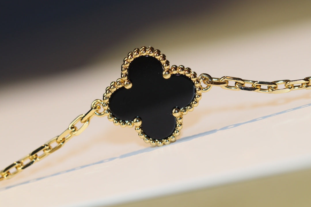 [Olivia JW]CLOVER 20 MOTIFS ONYX ROSE GOLD