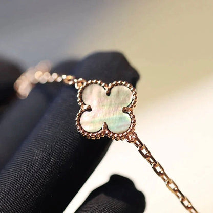 [Olivia JW]CLOVER 20 MOTIFS DARK MOP DIAMOND  NECKLACE