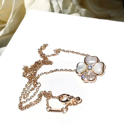 [Olivia JW]CLOVER MOP DIAMOND ROSE GOLD NECKLACE