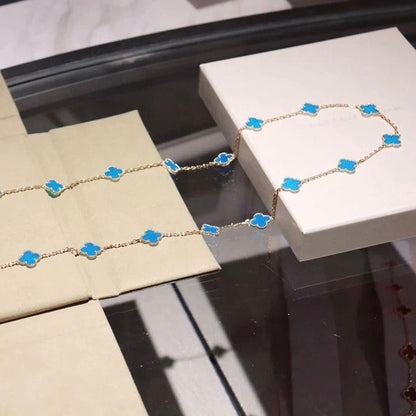 [Olivia JW]CLOVER 20 MOTIFS TURQUOISE GOLD
