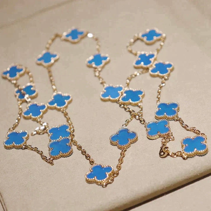 [Olivia JW]CLOVER 20 MOTIFS TURQUOISE GOLD