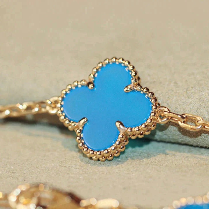 [Olivia JW]CLOVER 20 MOTIFS TURQUOISE GOLD