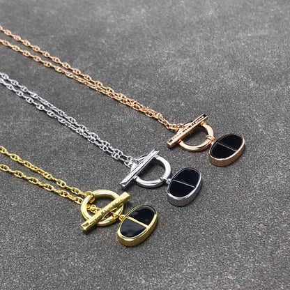 [Olivia JW]CHAINE VERSO BLACK CERAMIC  NECKLACE