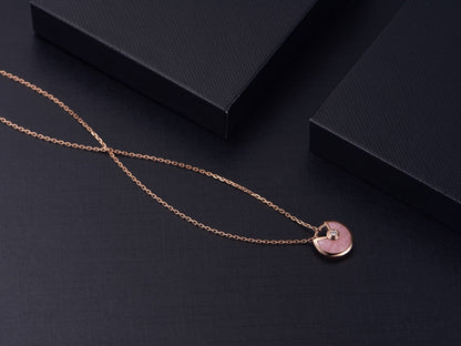 [Olivia JW]AMULETTE ROSE GOLD PINK MOP NECKLACE