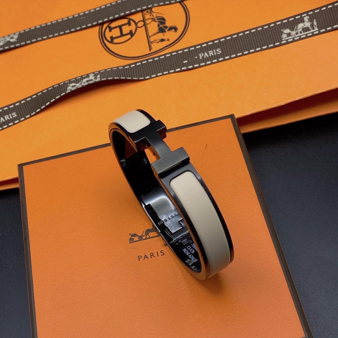 [Olivia JW]H BRACELET 12MM BLACK BEIGE CERAMIC