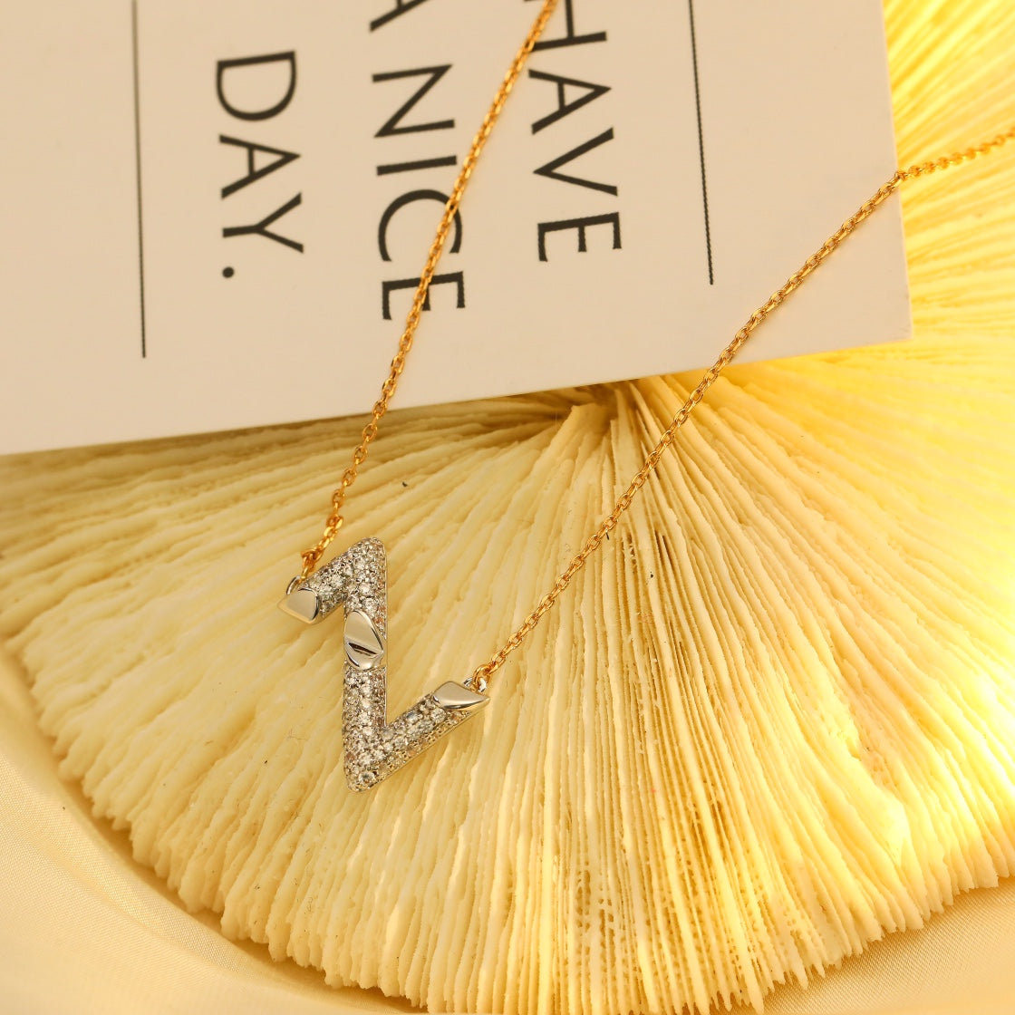 [Olivia JW]VOLT SILVER DIAMOND PEDANT NECKLACE