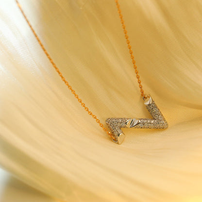 [Olivia JW]VOLT SILVER DIAMOND PEDANT NECKLACE