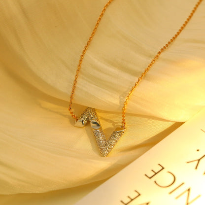 [Olivia JW]VOLT SILVER DIAMOND PEDANT NECKLACE
