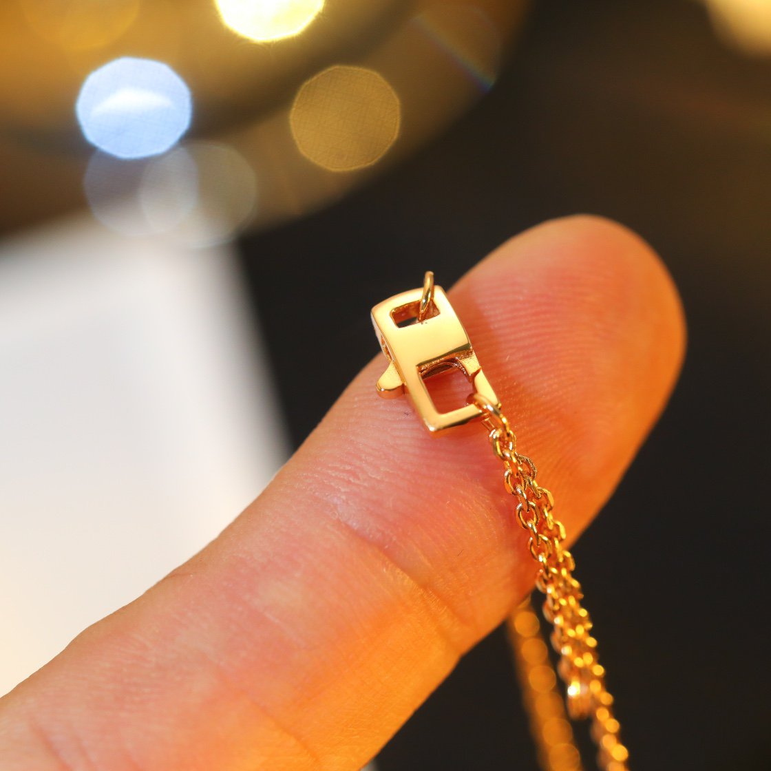 [Olivia JW]STAR AND SUN DIAMOND PINK GOLD NECKLACE