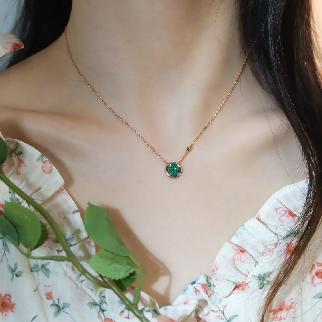 [Olivia JW]SUN PEDANT PINK GOLD 1 DIAMOND NECKLACE