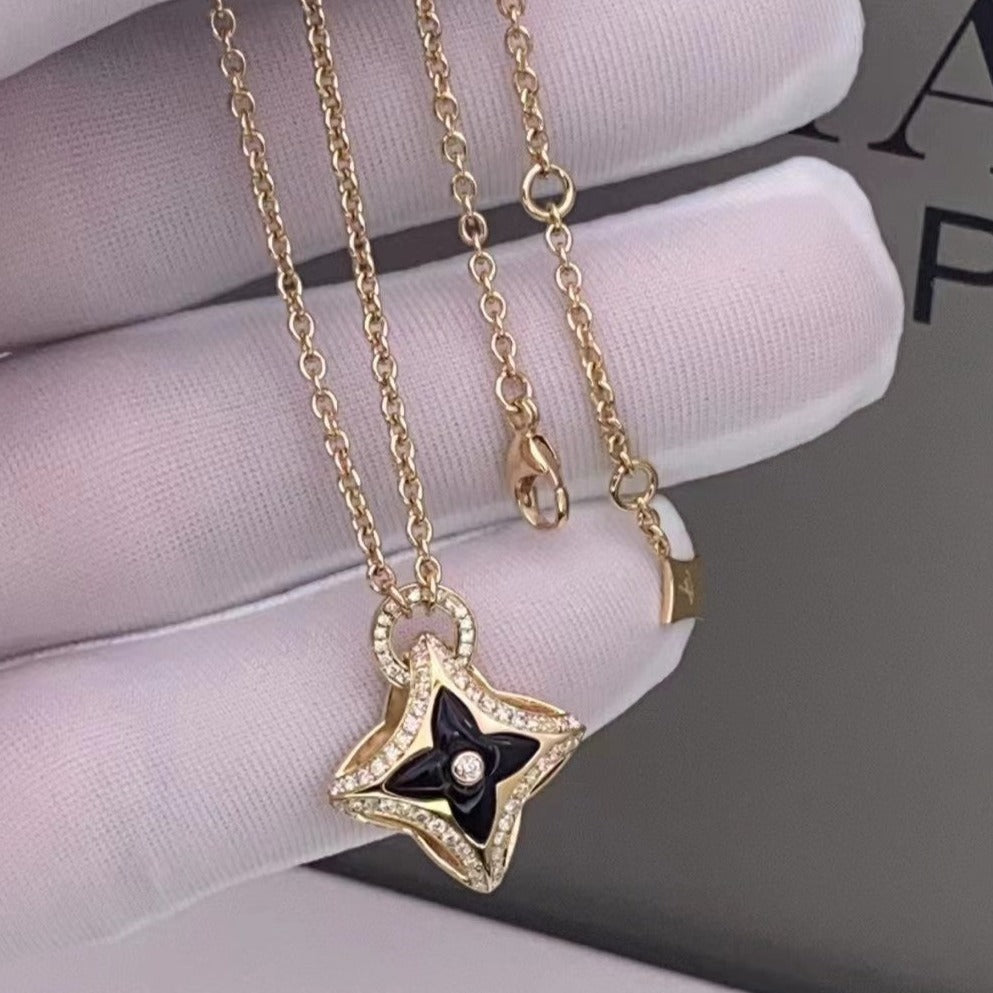 [Olivia JW]STAR PEDANT PINK GOLD DIAMOND NECKLACE