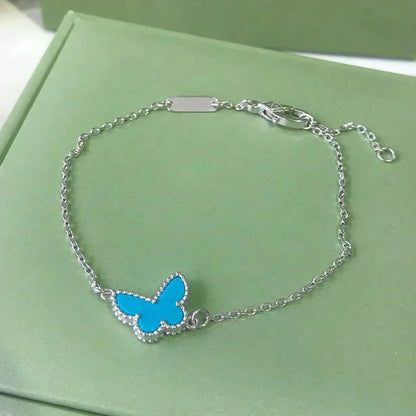 [Olivia JW]BUTTERFLY TURQUOISE BUTTERFLY BRACELET SILVER