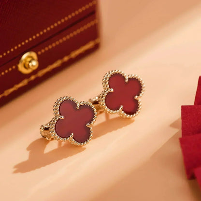 [Olivia JW]CLOVER MEDIUM 1 MOTIFS CARNELIAN  EARRINGS