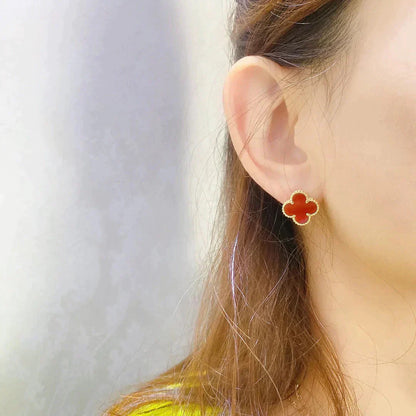 [Olivia JW]CLOVER MEDIUM 1 MOTIFS CARNELIAN  EARRINGS