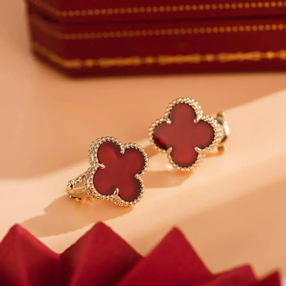 [Olivia JW]CLOVER MEDIUM 1 MOTIFS CARNELIAN  EARRINGS