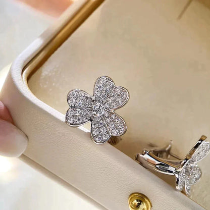 [Olivia JW]CLOVER COMOS DIAMOND EARRINGS SILVER