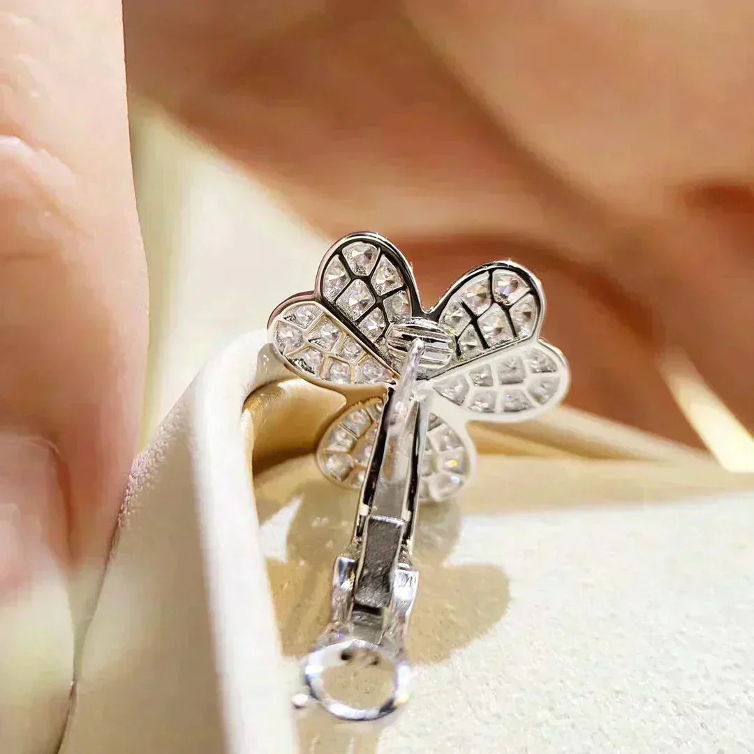 [Olivia JW]CLOVER COMOS DIAMOND EARRINGS SILVER