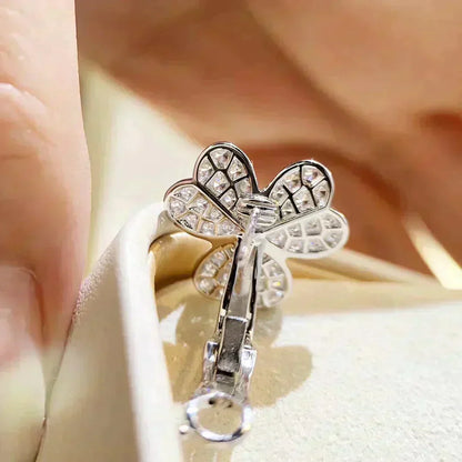 [Olivia JW]CLOVER COMOS DIAMOND EARRINGS SILVER