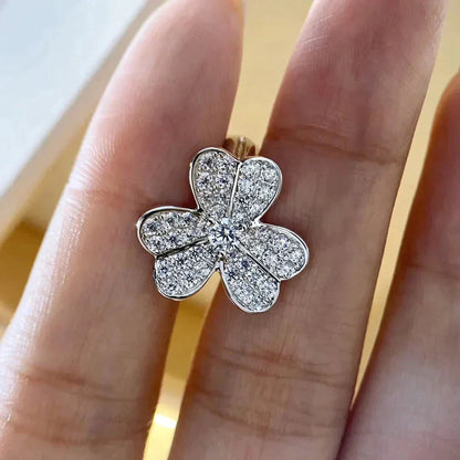 [Olivia JW]CLOVER COMOS DIAMOND EARRINGS SILVER