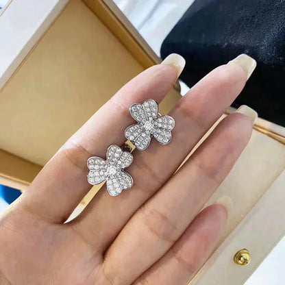 [Olivia JW]CLOVER COMOS DIAMOND EARRINGS SILVER