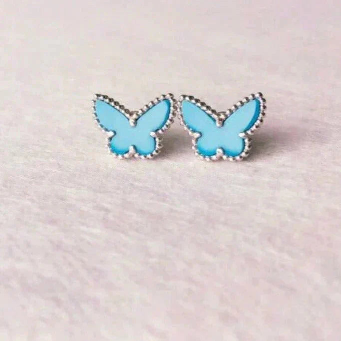 [Olivia JW]BUTTERFLY TURQUOISE EARRINGS SILVER