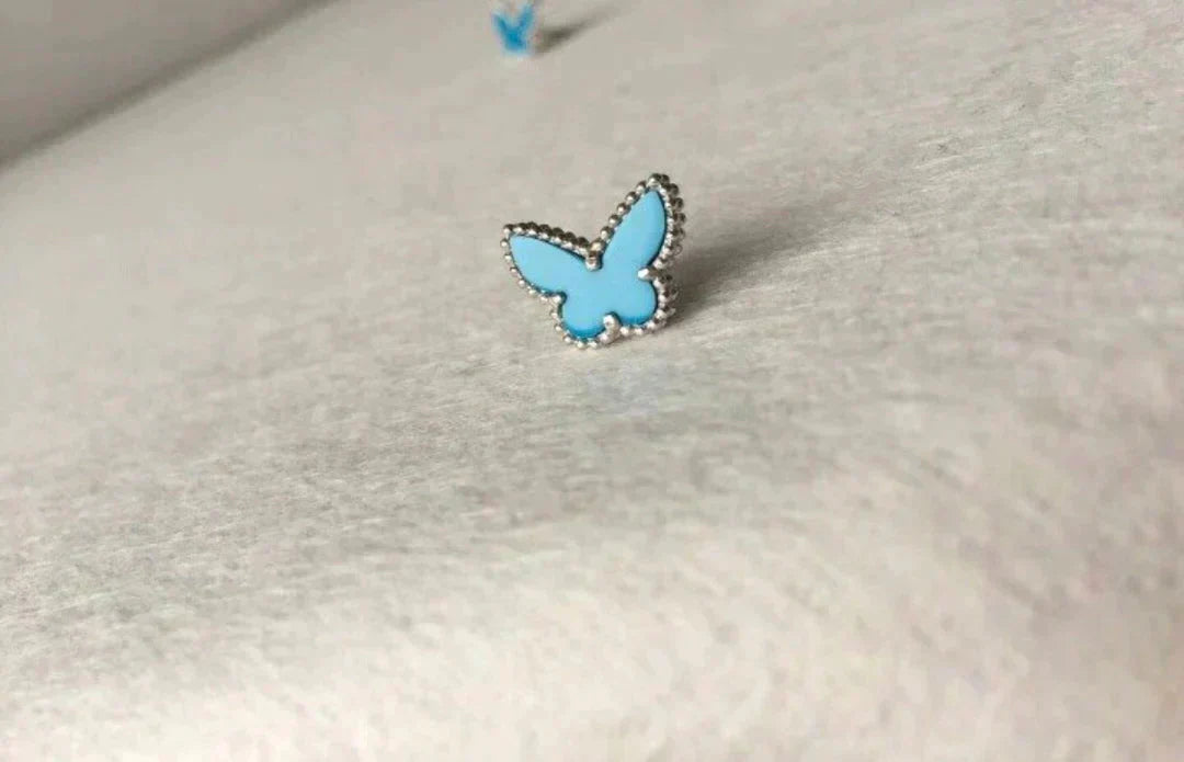 [Olivia JW]BUTTERFLY TURQUOISE EARRINGS SILVER