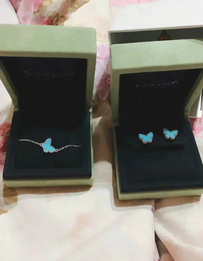 [Olivia JW]BUTTERFLY TURQUOISE EARRINGS SILVER