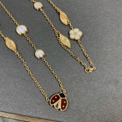 [Olivia JW]LUCKY SPRING 15 MOTIFS GOLD NECKLACE