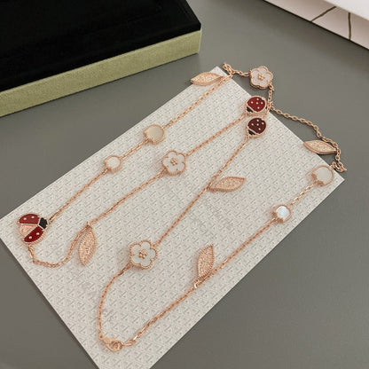 [Olivia JW]LUCKY SPRING 15 MOTIFS ROSE GOLD NECKLACE