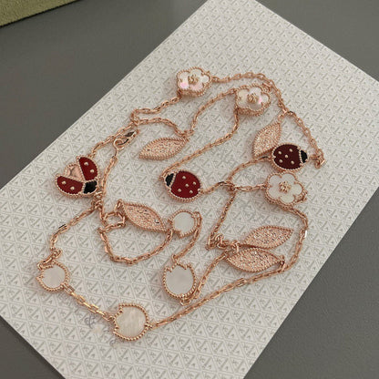 [Olivia JW]LUCKY SPRING 15 MOTIFS ROSE GOLD NECKLACE