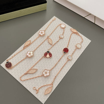 [Olivia JW]LUCKY SPRING 15 MOTIFS ROSE GOLD NECKLACE