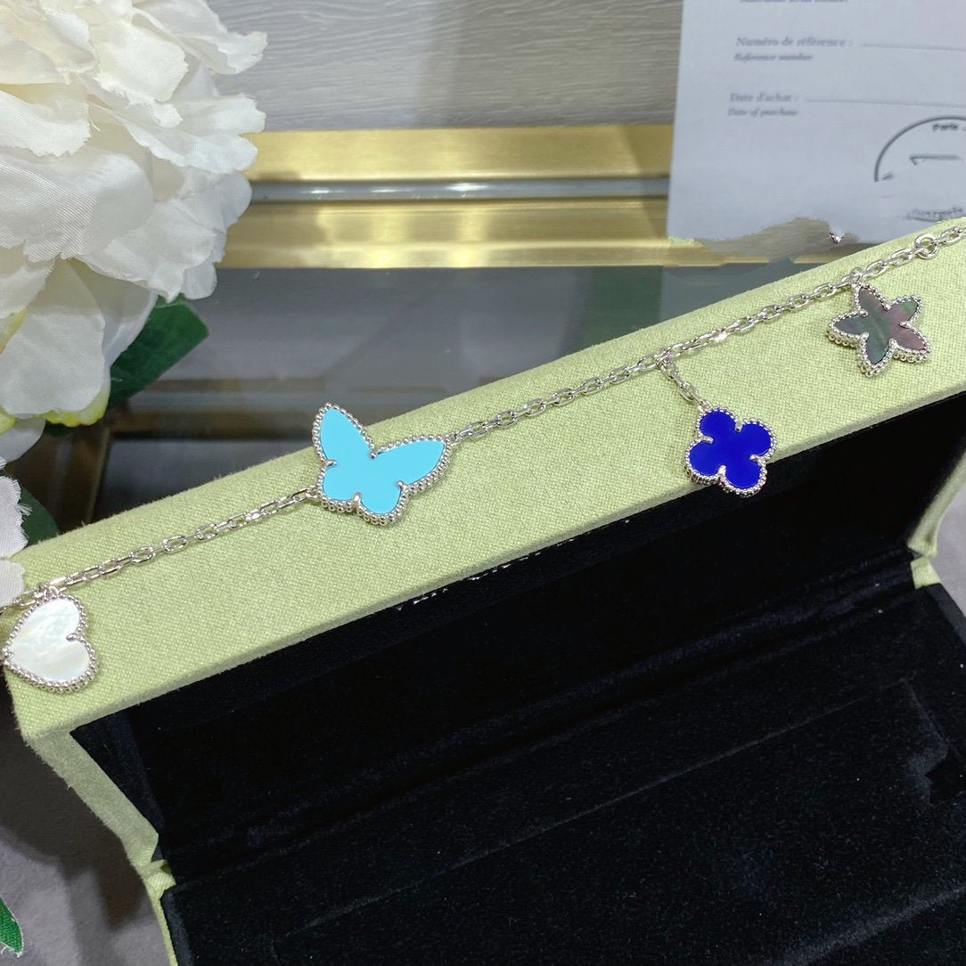 [Olivia JW]LUCKY SPRING SILVER BRACELET 4 MOTIF