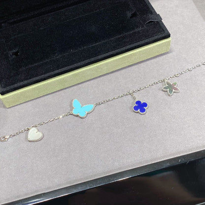 [Olivia JW]LUCKY SPRING SILVER BRACELET 4 MOTIF