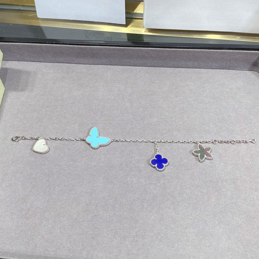 [Olivia JW]LUCKY SPRING SILVER BRACELET 4 MOTIF