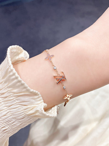 [Olivia JW]STAR AND SUN 7 MOTIFS GOLD BRACELET