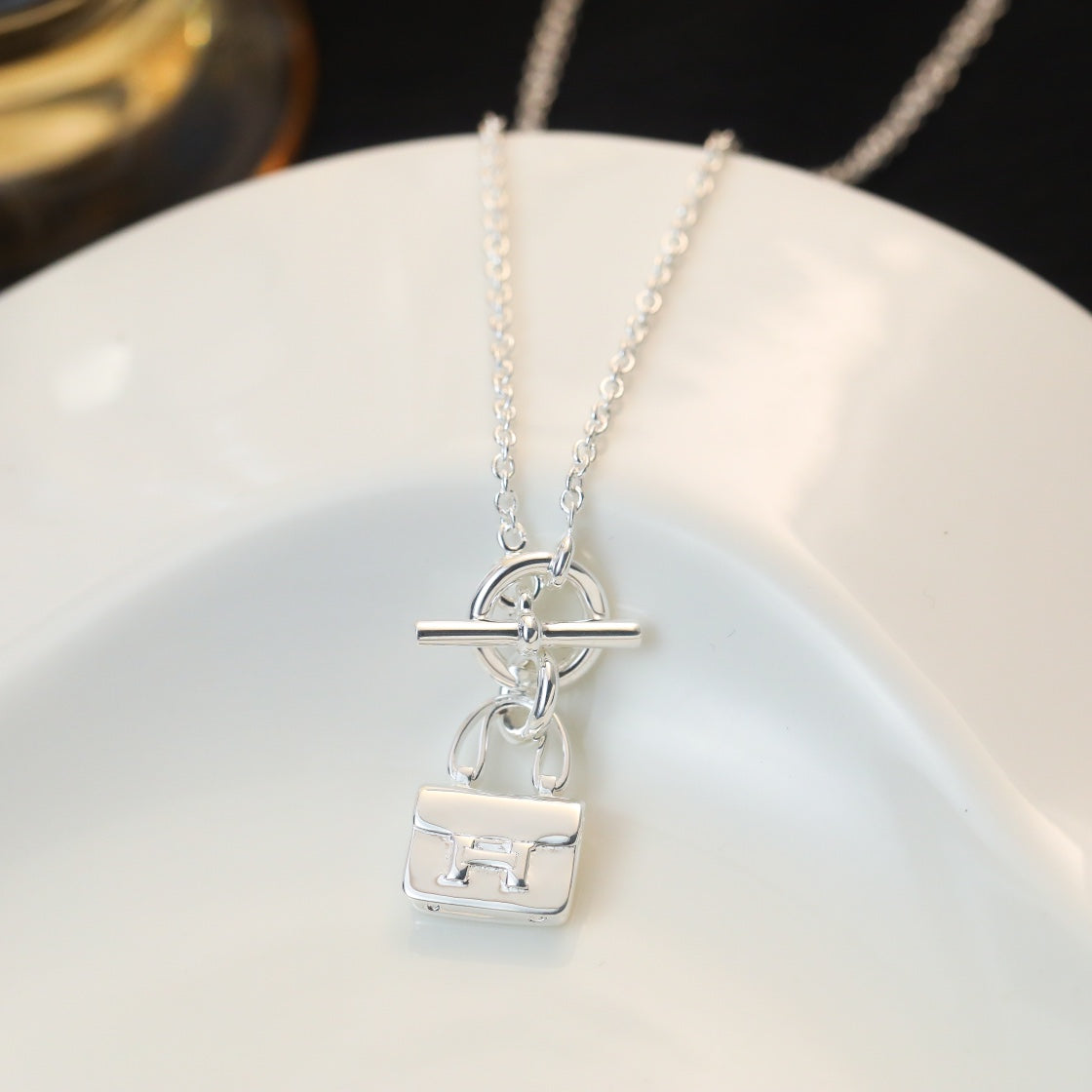 [Olivia JW]POP H PEDANT SILVER NECKLACE