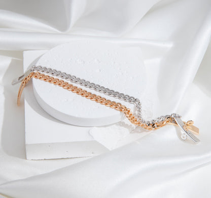 [Olivia JW]KELLY CHAIN SILVER DIAMOND BRACELET