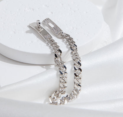 [Olivia JW]KELLY CHAIN SILVER DIAMOND BRACELET