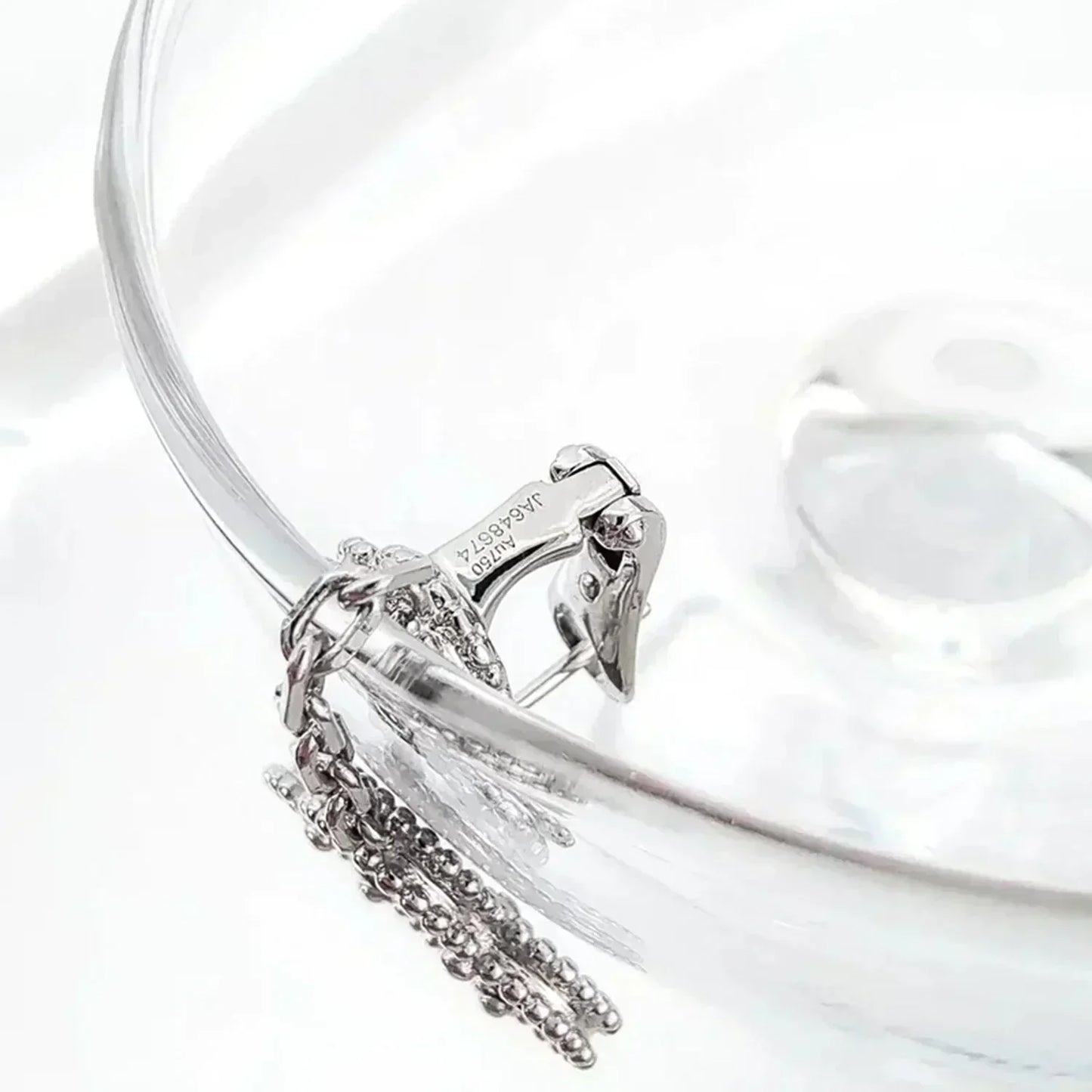 [Olivia JW]CLOVER 2 MOTIFS  DIAMOND ONYX EARRINGS SILVER