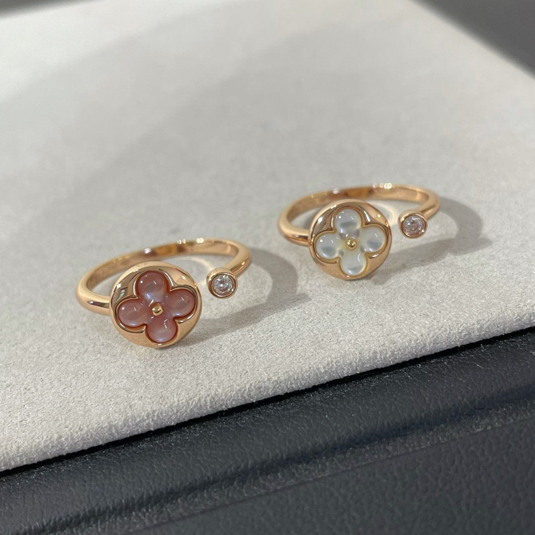 [Olivia JW]SUN 1 DIAMOND PINK MOP RING