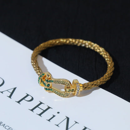 [Olivia JW]FORCE 10 GOLD GREEN DIAMOND PAVED