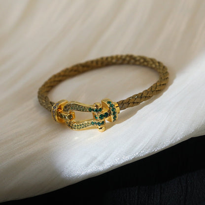 [Olivia JW]FORCE 10 GOLD GREEN DIAMOND PAVED