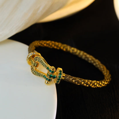[Olivia JW]FORCE 10 GOLD GREEN DIAMOND PAVED