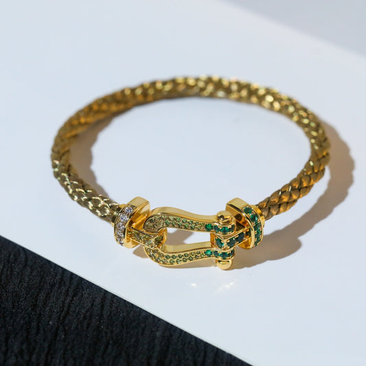 [Olivia JW]FORCE 10 GOLD GREEN DIAMOND PAVED