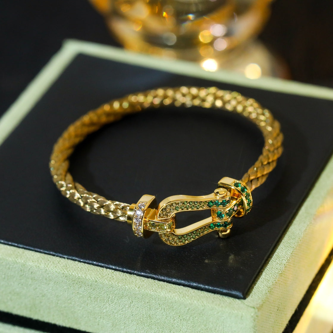 [Olivia JW]FORCE 10 GOLD GREEN DIAMOND PAVED