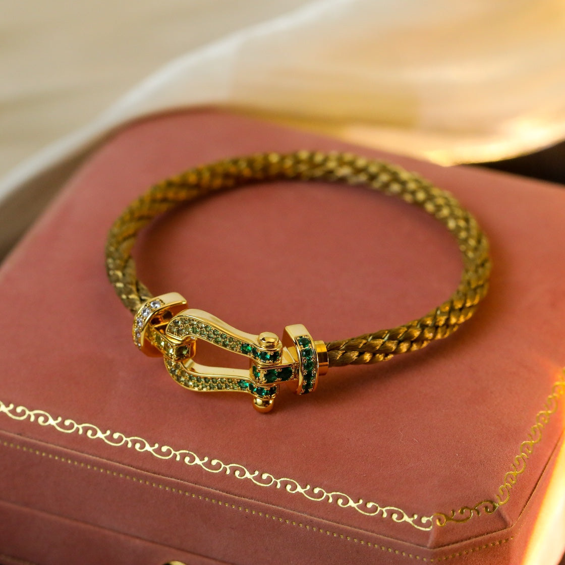 [Olivia JW]FORCE 10 GOLD GREEN DIAMOND PAVED