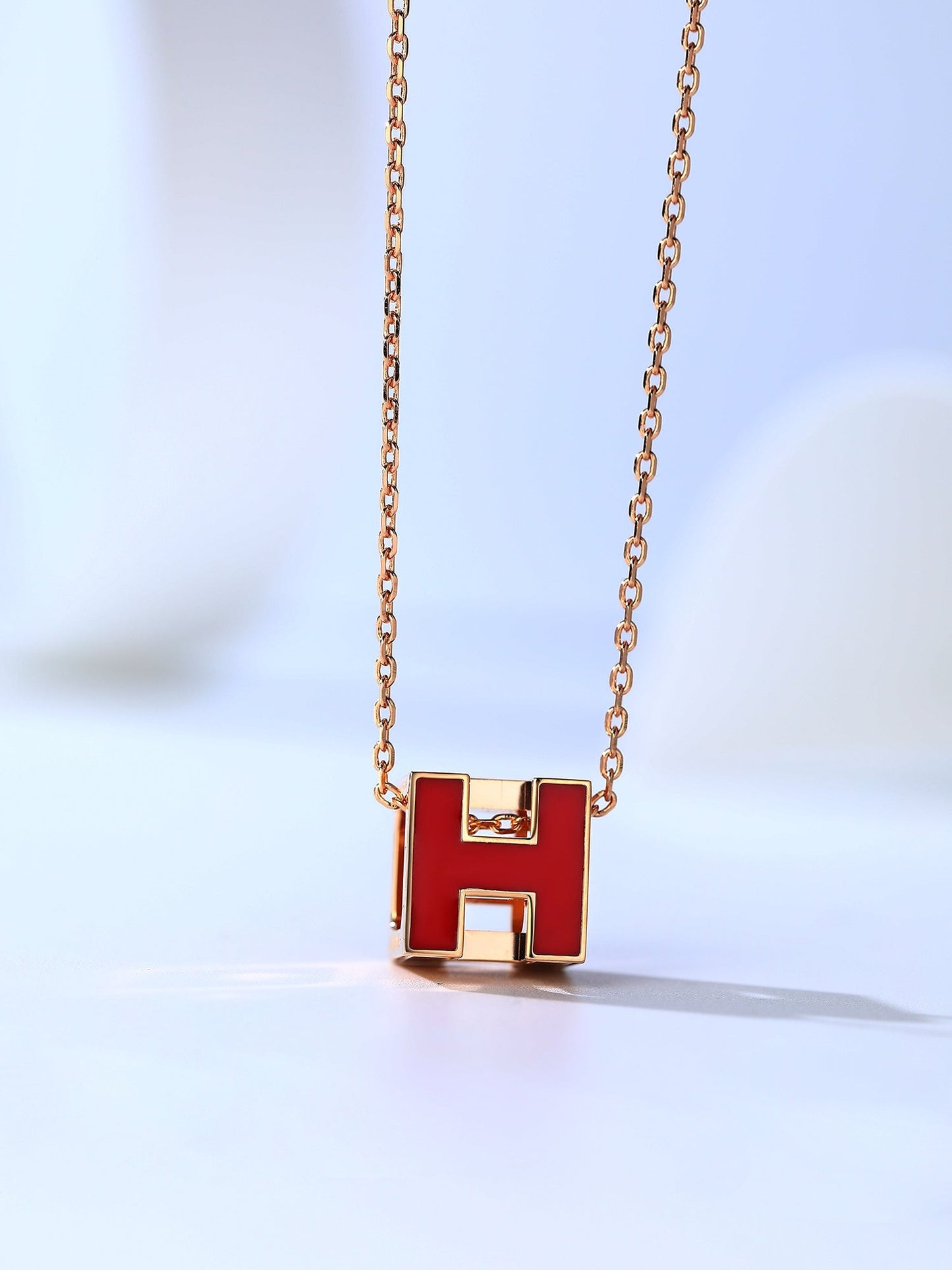 [Olivia JW]H CAGE PINK GOLD NECKLACE