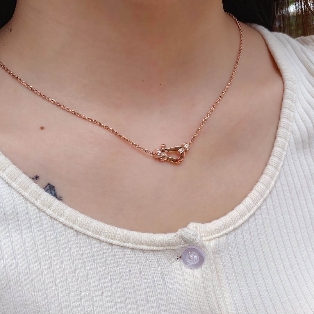[Olivia JW]FORCE 10 PINK GOLD DIAMOND NECKLACE