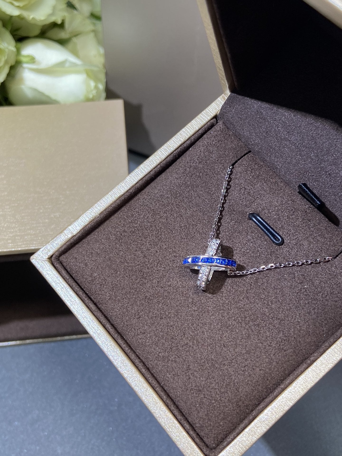 [Olivia JW]LIENS DIAMOND SILVER NECKLACE