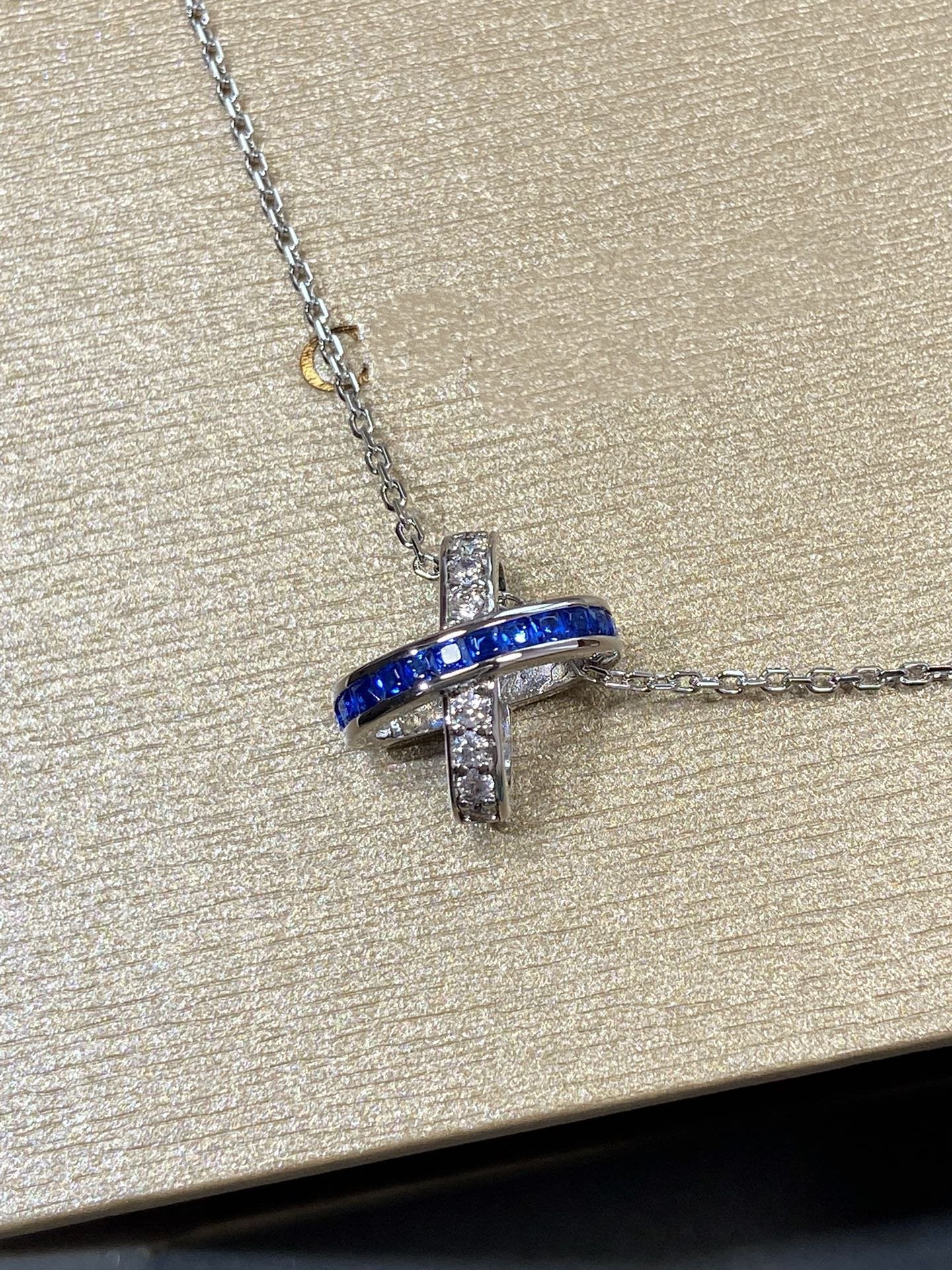 [Olivia JW]LIENS DIAMOND SILVER NECKLACE